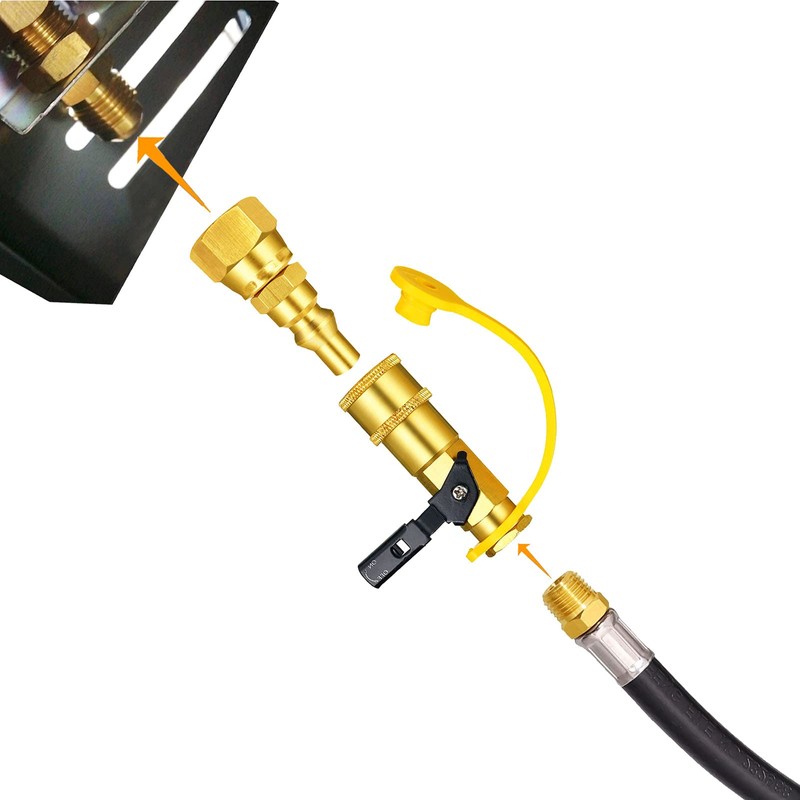 MENSI 1/4" Quick Connect Propane Disconnect Universal Adapter Kit Convert