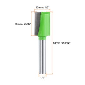 sourcing map 2pcs Bottom Cleaning Router Bits 1/4" Shank Carbide Tipped Spoilboard Surfacing Planing CNC Mortising Bit for Slab Flattening Woodworking, 1/2" (13mm) Dia 25/32" (20mm) Depth