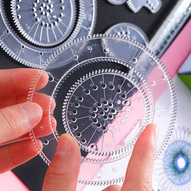 LKTFATD 22Pcs Spirograph Drawing Set Geometric Spiral Stationery Tool Drawing