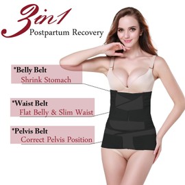 Abdominal Belt After Birth 3 in 1 Belly Belt Postpartum Belt for Women Postnatal Postpartum Support Belt Postpartum Belt Support Bandage - Recovery of the Abdominal / Pelvis