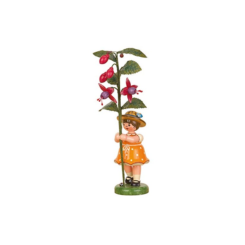 Hubrig Flower Children 17 cm Girl with Fuchsia Ore Mountains