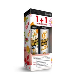 Inoplus 1+1 Inoplus Vitamin C 1000mg & Zinc, 20 Effervescent Tablets & Vitamin C 500mg, 20 Effervescent Tablets