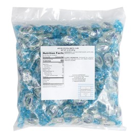 Arcor Crystal Mints Hard Candy, 2 Pound Arcor Candy (Approx. 150 pcs.), Menta Cristal Mints, Mint Hard Candy, Blue Crystal Mints, Mint Hard Candy Individually Wrapped