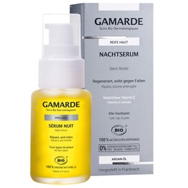 GAMARDE Organic Cosmetics: Night Serum with Anti-Aging Effect for Mature Skin I Anti-Wrinkle Cream with Vitamin E I Anti-Aging Cream Men & Women I Vegan Anti-Aging Natural Cosmetics I Anti-Aging Cream
