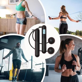 Ropeless Skipping Rope,Cordless Skipping Ropes for Adults,Wireless Skipping Rope with Counter,Smart Digital Gravity Ball Jump Rope without Rope for Home Workout Equipment for Women Men