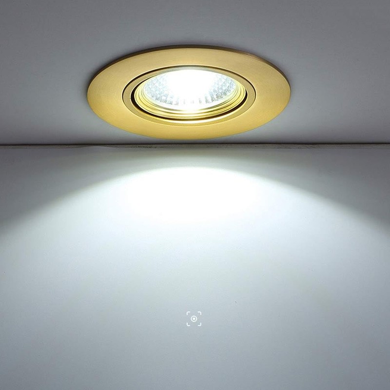 YYWYNUS 9W LED Ceiling Light 3 Inch Brass Recessed Lighting