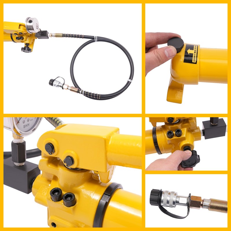 Manual Hydraulic Pump CP-700, Hydraulic Hand Pump with Pressure Gauge,