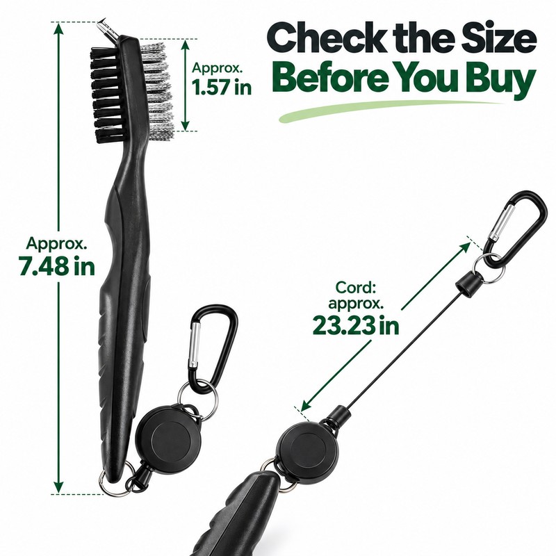 Golf Club Cleaning Brush with Lid, Dual-Sided Brush and Groove