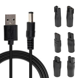 7 Stück 5V Rasierer Ladekabel USB Adapter Set für Alle Arten Von Rasierern, Netzkabel Kabel Ladegerät Ersatz Netzteil Ldekabel für Elektrische Haarschneidern Bartschneider Schönheitsinstrumente