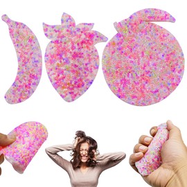 3Pcs Skin Picking Fidget Toys, Fruits Picky Pad, Silicone Sensory Pick Pad for Anxiety Relax, Trichotillomania Toys for Skin Pickers, Pink