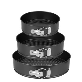 FLEEODAN Springform Pan Set of 3 (7"/9"/11") - Non-Stick Cheesecake Pans with Removable Bottom, Round Baking Molds for Cheesecake, Pie, Desserts & More - Baking Bakeware Set