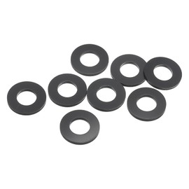 PATIKIL M10 Nylon Flat Washer, 8 Pack 10mm ID 20mm OD 2mm Thick Sealing Spacer Gasket Ring for Faucet Pipe Water Hose Fastener Bolt, Black
