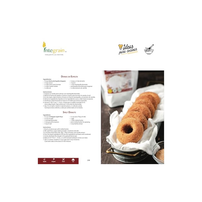 Harina de Espelta Integral Integrain, 830 g, Grano Ancestral, Rica