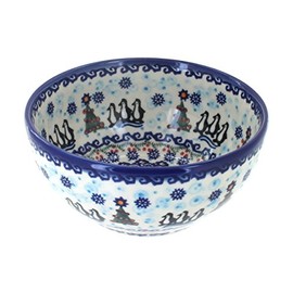 Blue Rose Polish Pottery Arctic Holidays Cereal/Soup Bowl