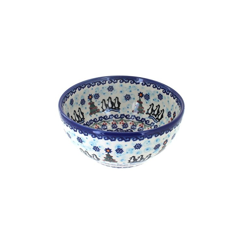 Blue Rose Polish Pottery Arctic Holidays Cereal/Soup Bowl