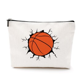 Team Gifts Basketball Gifts Basketball Stuff Cosmetic Bags for Women Makeup Bag, Christmas Birthday Friendship Gifts for Sport Lovers Coach Team Players Teacher Travel Toiletry Bag Skin Care Bag