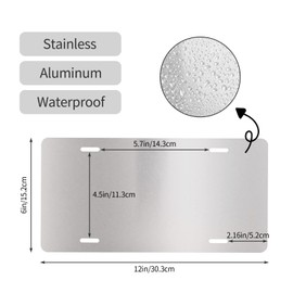 Phases of The Moon Black Front License Plate Aluminum Decorative License Plates Funny Metal Car Plate 6"X12" Novelty Vanity Tag Cover with 4 Holes Car Decor Accessory