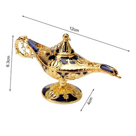 UOCAI Aladdin Lamp, 12 cm Aladdin Genie Light Lamp, Aladin Legend Classic Decoration, Wonder Lamp, Home Decoration, Birthday Gift (Phnom Penh Blue)