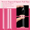 Quaferen 504PCS Clear Square Nail Tips, 3XL Tapered Square Nail