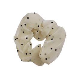 Wego Dot Scrunchy Hair Accessory, Cute, Gift, Women's, F, Off-White