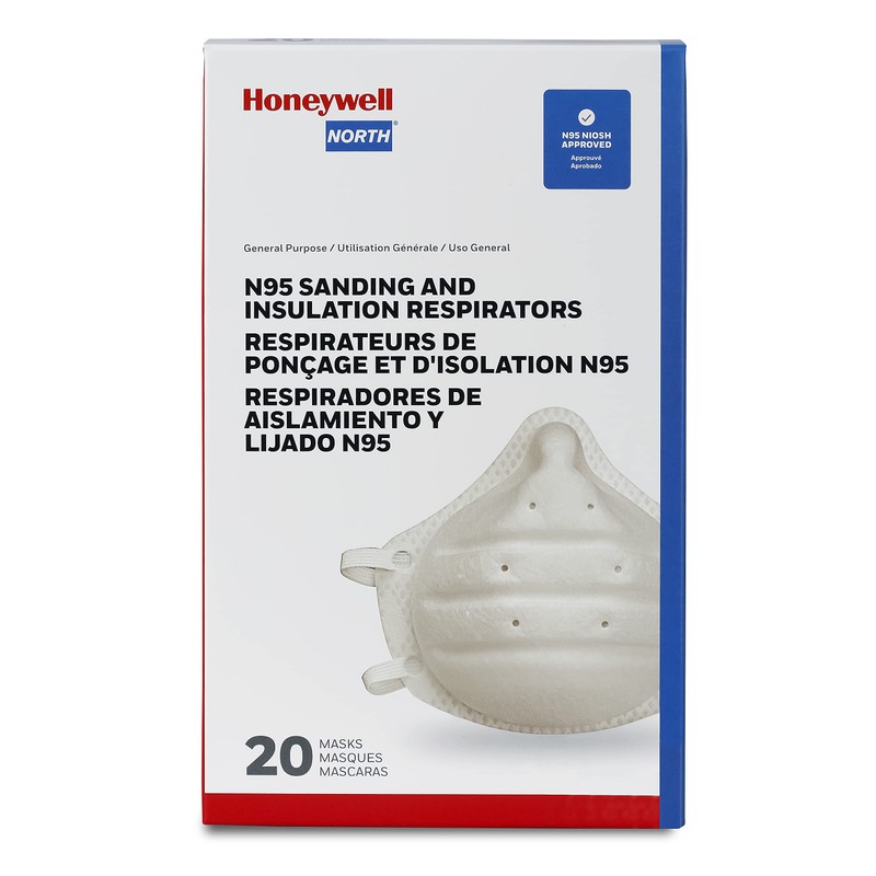 Honeywell Home N95 NIOSH-Approved Molded Cup Disposable Respirator Mask, 20-Pack