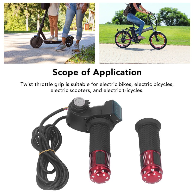 1Pair 10 Inch Electric Scooter Throttle Grip Handlebar Twist Throttle