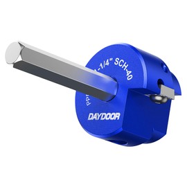 DAYDOOR 1-1/4'' PVC Pipe Reamer Head, 4-Sided Carbide Aluminum Reamer Tool, PVC Fitting Saver Fit into Standard 1/2" Drill, Plumbing Tools for Schedule 40 PVC, CPVC or ABS