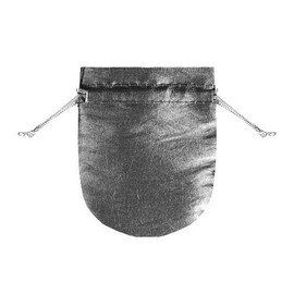 POSHNPRETTY Simply Satin 3"x4" Round Jewelry Pouch Favor Bags 12 Piece Set (Silver)