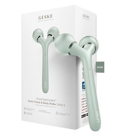 GESKE | Rodillo facial y corporal sónico SmartAppGuided™ | 4 en 1 | rodillo derma | Dispositivo para rostro y cuerpo | rodillo derma | Rodillo facial profesional | Reafirma y define cuerpo y rostro