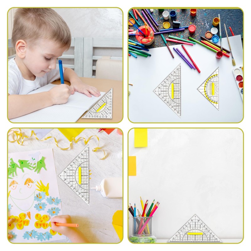 KRYMXAR Set of 4 Large Multi-Functional Set Square with Handle,