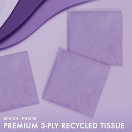 Creative Converting 57193B Touch of Color 3-Ply 50 Count Paper Beverage Napkins, Luscious Lavender