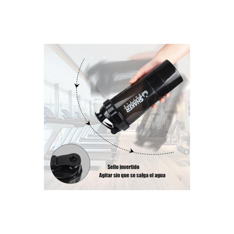 16OZ Botella para Proteina de Coctelera, vaso shaker para proteina