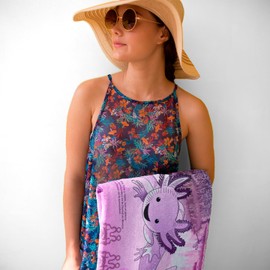 Mi Mantita Mx Toalla de Ajolote Billete de 50 Pesos (Lavanda)