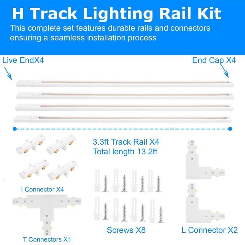H Track Lighting Rails Kit H Type Track Rails Compatible
