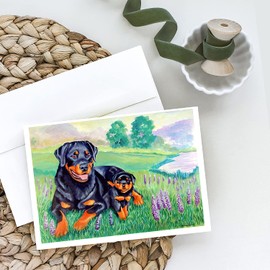 Caroline's Treasures Rottweiler Greeting Cards and Envelopes Pack of 8