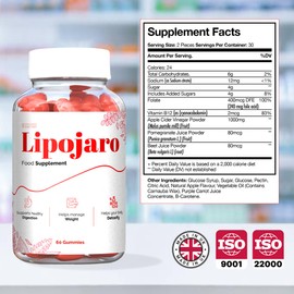 Lipojaro ACV Supports Digestion, Helps Manage Weight, Helps Your Body Detoxify, 60 Gummies