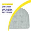 Sweet Home Collection Chair Cushion Memory Foam Pads Tufted Slip