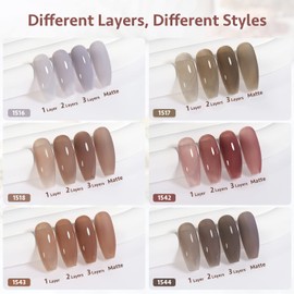 GAOY GAOY Jelly Nude Nail Polish Set for Salon and Cuticle Oil, 20ml Cuticle Care Strengthener Oil