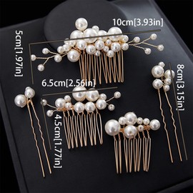 Pearl Hair Ornaments, Pearl Pins, Hair Accessories, Headdress, U-pins, Hairpins, Set of 5, School Entrance Ceremonies, Coming-of-Age Ceremonies, Weddings, Recitals, Parties, Brides, Kimono, Everyday