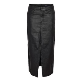 Noisy may Women's Nmkath Nw Slit Long Skirt Coated Bl Noos, black