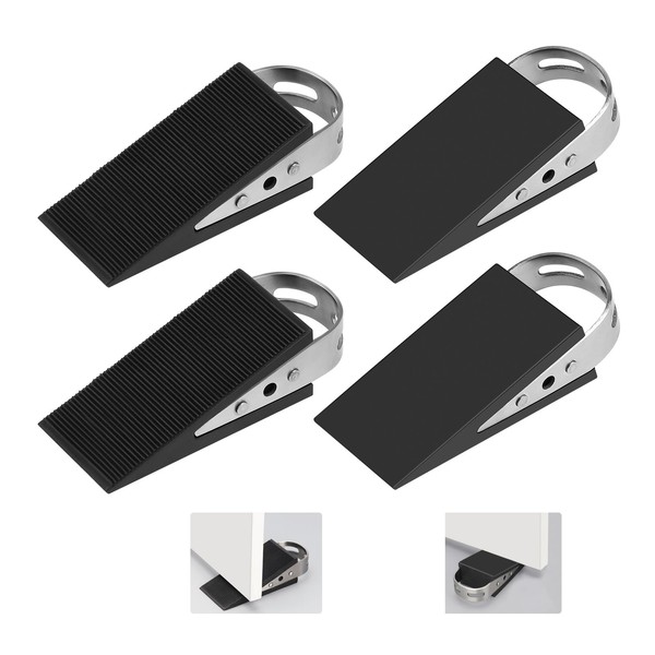 SUPAWAY Pack of 4 Door Wedge Rubber Door Stopper Wedge
