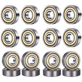WANGZAIZAI 608 ZZ Ball Bearings, Pack of 20 8 mm x 22 mm x 7 mm Metal Double Shielded Miniature Deep Groove Ball Bearings for Skateboard Roller Inline Skates