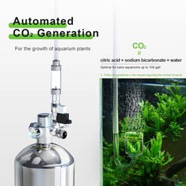FZONE 4 L Aquarium CO2 Generator System Carbon Dioxide Reactor Kit with Regulator and Needle Valve for 600-800g Raw Material