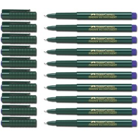 Faber-Castell Fibre Pen, Fine-Pen 1511, 0.4 mm, blue, 10 Stifte