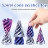 2pcs Impossible Pyramid Passthrough Fidget Toy, Blue Silver Spiral Cone