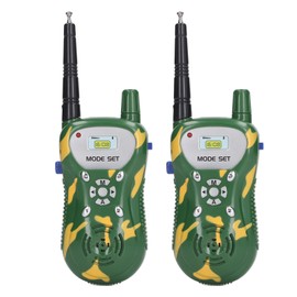 2pcs Radio Toy Clear Sound Long Range Interactive Handheld Radio Toy for Children Outdoor Green