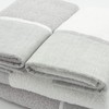 Creole Riga Cotton Bath Towels, White/Grey, 2 + 2, Set