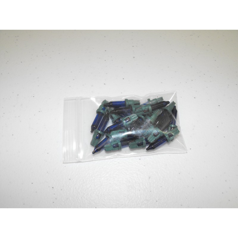 20x Mini 2.5 Volt .435 Watt Blue Christmas Glass Incandescent