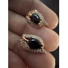 Unbranded 585 14K RG Rose Gold Stamped Black Crystal Gemstone