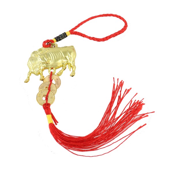 Feng Shui Import Shinning Gold Ox Charm for Year of